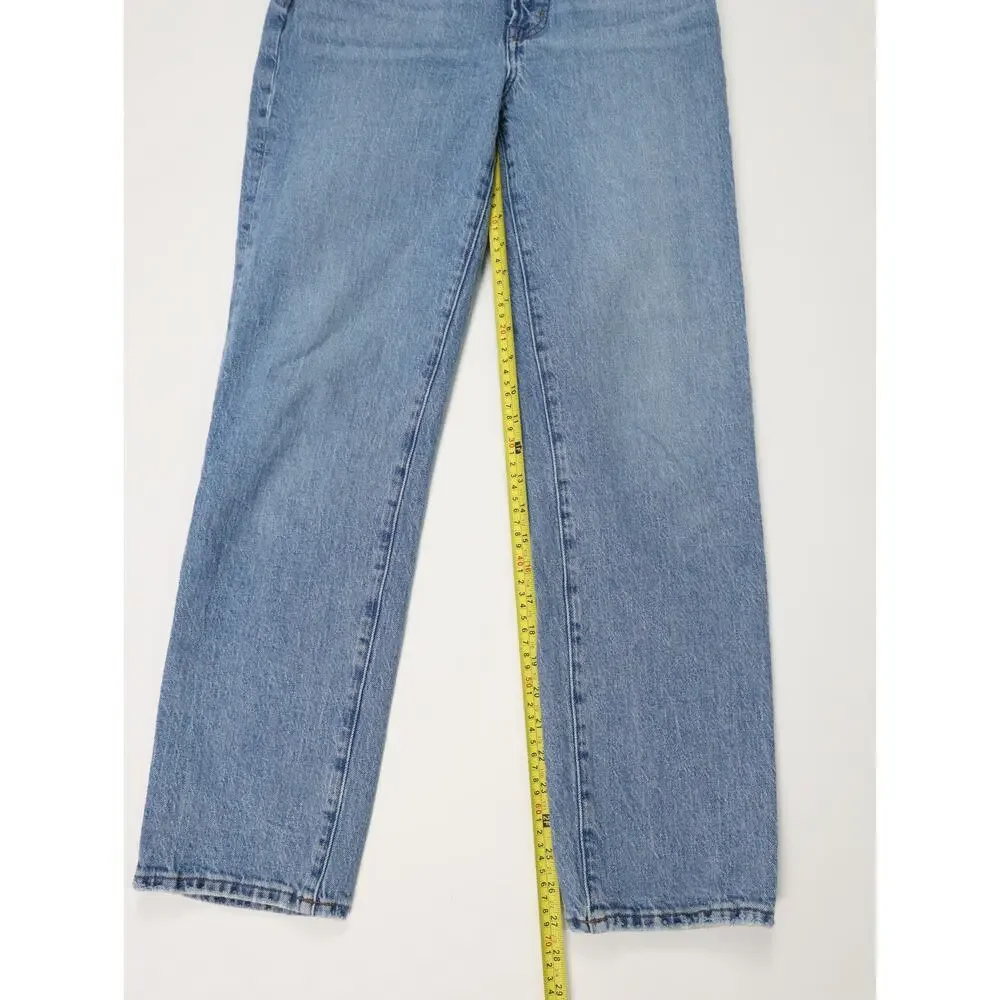 Madewell Perfect Vintage Straight Jeans High Rise Light Wash Size 25 NWOT